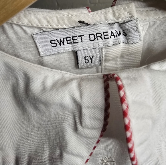 Sweet Dreams Classic Reindeer Embroidered Cotton Sleep Dress for Girls size 5 - Picture 4 of 5